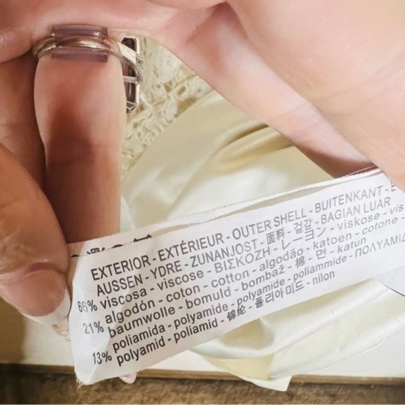 Zara lace fitted short sleeve wedding bridal bride mini dress S - Picture 7 of 8